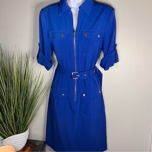 Michael Kors Vibrant Blue Belt Dress Size S